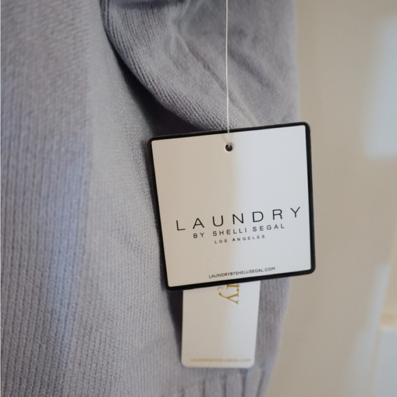 Dusty blue Turtleneck Sweater bell sleeves tags on Laundry Large - Picture 7 of 10